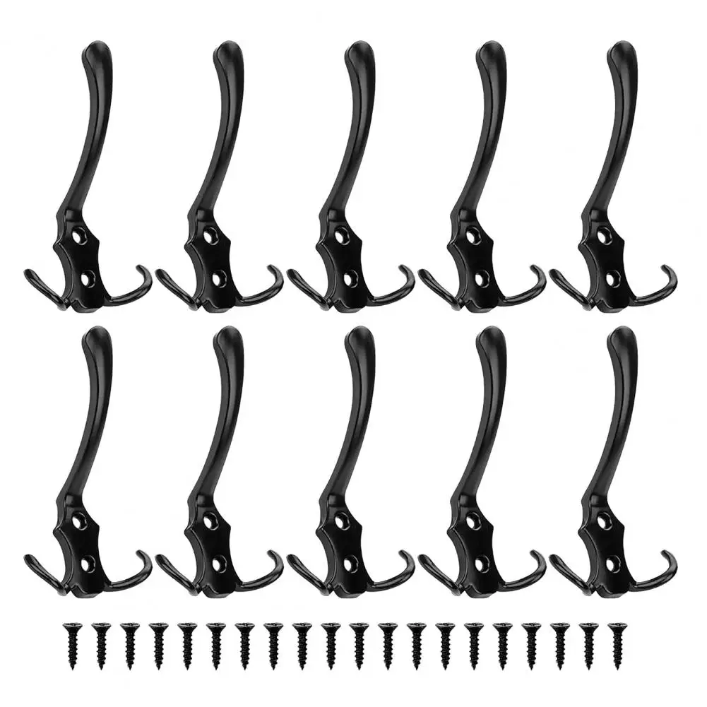 Retro Coat Hooks Bathroom Wall Hooks Stainless Steel Wall Hooks for Coat Hat Storage High Load Bearing Smooth Finish 10 Pcs