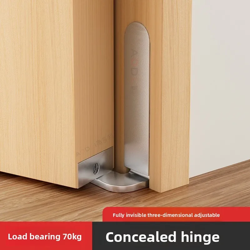 A set  Hidden Hinges for Doors 3D Adjustable Swivel Invisible World Hinge Zinc Alloy Door Hinge Furniture Hardware