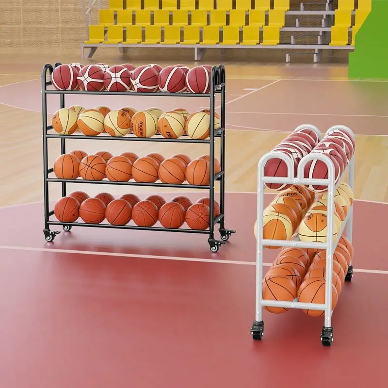

Мобильная тележка-стойка для хранения и демонстрации мячей: баскетбольных, волейбольных, футбольных, из углеродистой стали