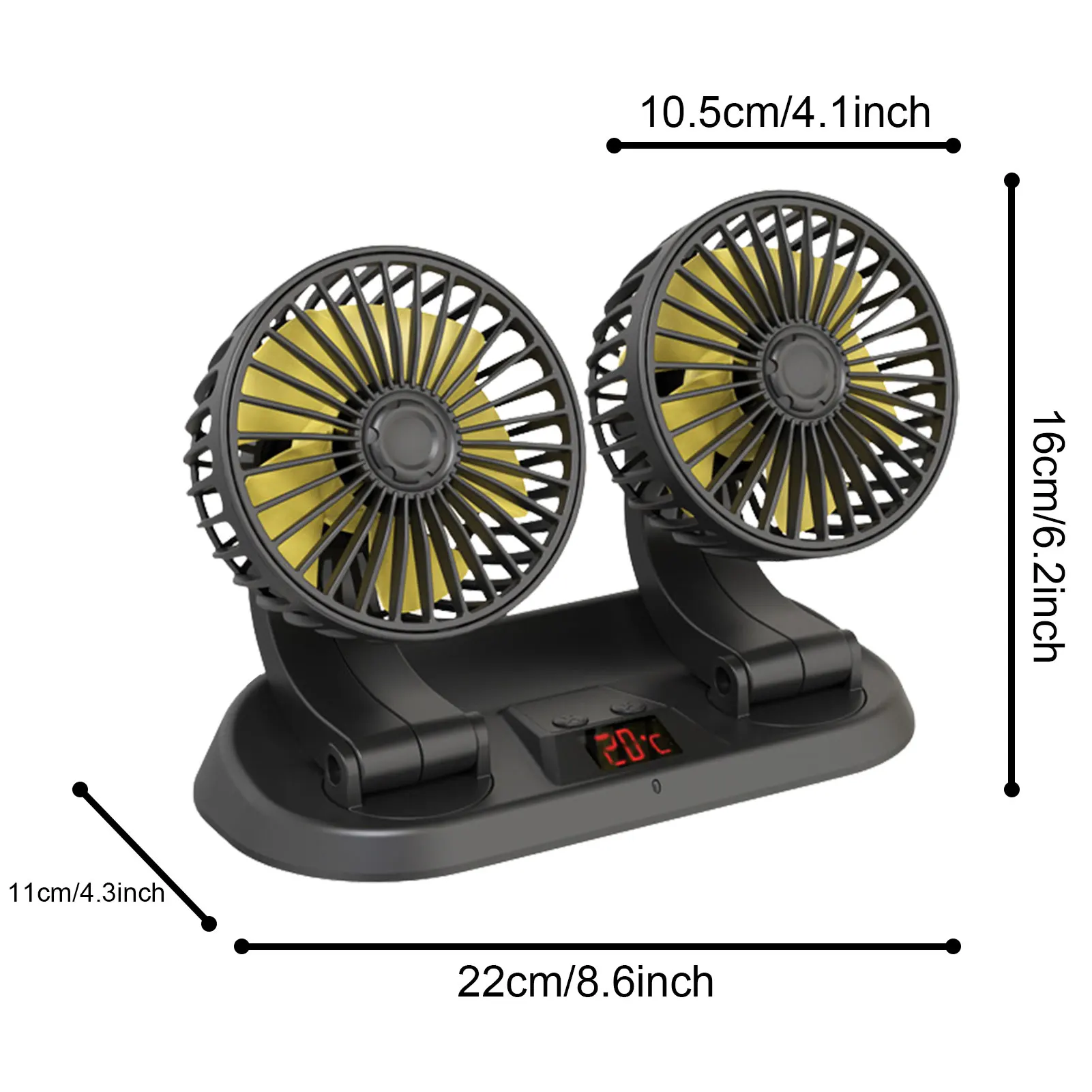 Car Fan 12V 24V Electric Car Cooling Fan Mounted Electric Auto Fans With Lighter Plug For Dashboard SUV RV Truck Sedan Home