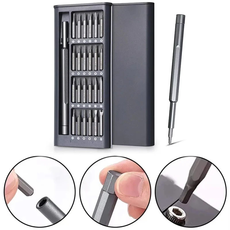 25 In 1 Screwdriver Kit Magnetic Bits Hex Precision DIY Dismountable Mini Tools For Watch Camera PC Phone Repair Screwdriver Set