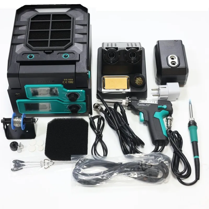 

SS-988H Multi-Function 6-in-1 Soldering iron, tin suction gun Sand Removal Pump Iron Tip Cleaner