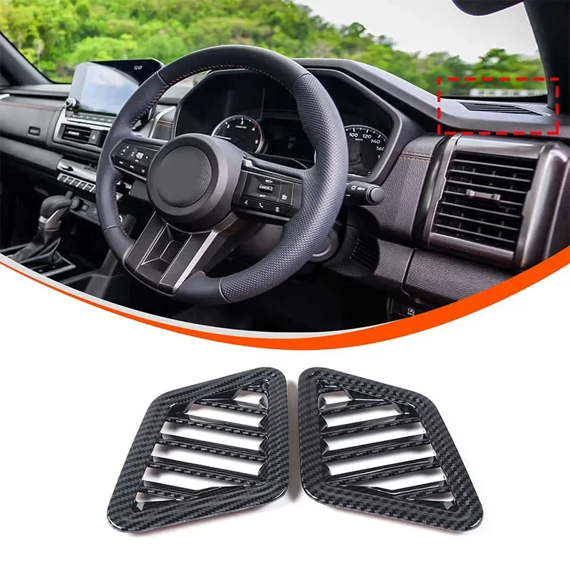

For Mitsubishi L200 2024 ABS Carbon Fiber Car Dashboard Air Conditioning Outlet Vent Cover Trim Sticker Interior Car Accessories