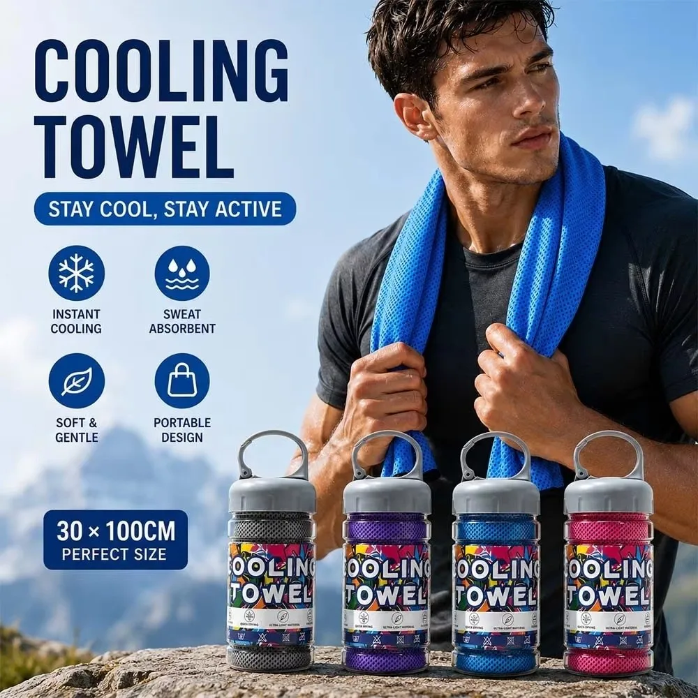Breathable Cooling Towel Quick Drying Lightweight Ice Wipes Ultra Soft Sunstroke Prevention Yoga Swimming Gym Towel Summer