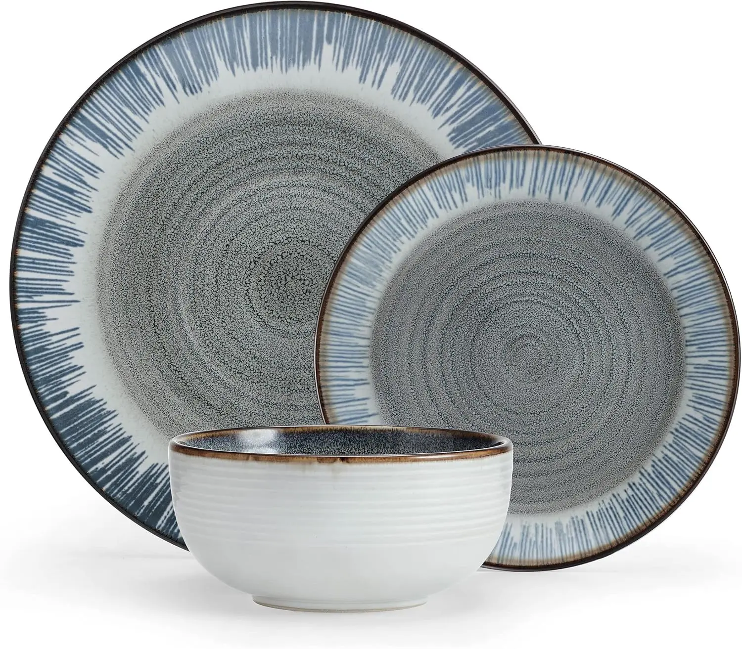 12 Piece Dinnerware Set, Service for 4,made from high-quality stoneware for long-lasting beauty