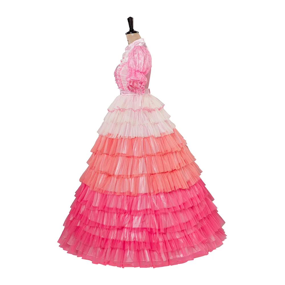 اليراع كايلي تأثيري حلي فستان Shindig الوردي مع قفازات مجموعة المرأة حفلة موسيقية فستان جنية فستان حفلة الهالوين