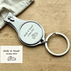 20/100pcs Personalized Wedding Gifts Souvenirs For Guests Custom Keychain Favors Party Gift Multifunctional Opener/Nail Clippers