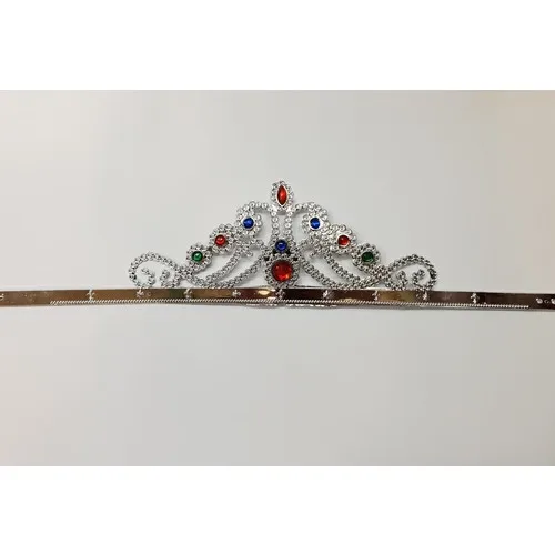 Aydınlı Party Silver Color Plastic Princess Tiara Queen Crown 60 cm