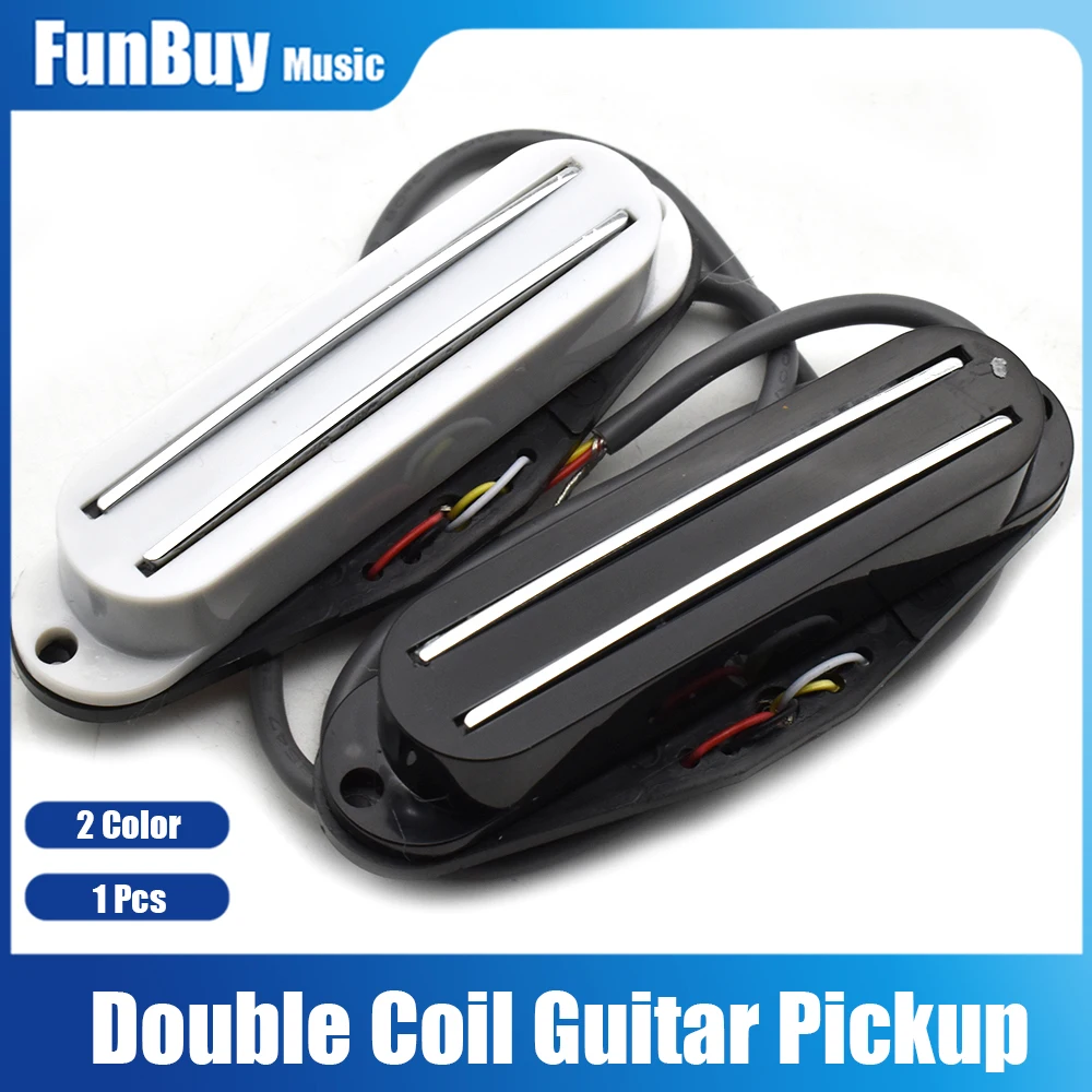 Double Dual Rail Coil Pickup Double Coil Sound Guitar Pickup for 6 Strings ST Electric Guitar Black White