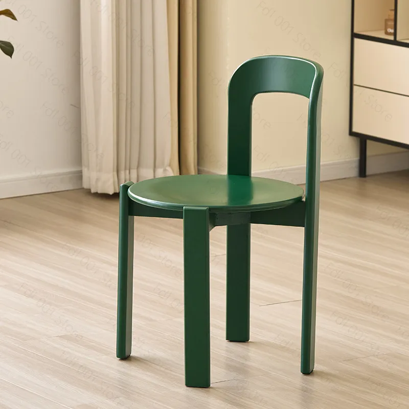 Nordic Rey Beech Solid Wood Plywood Dining Stackable Vintage Curved Backrest Swiss Chair Restaurant Chair
