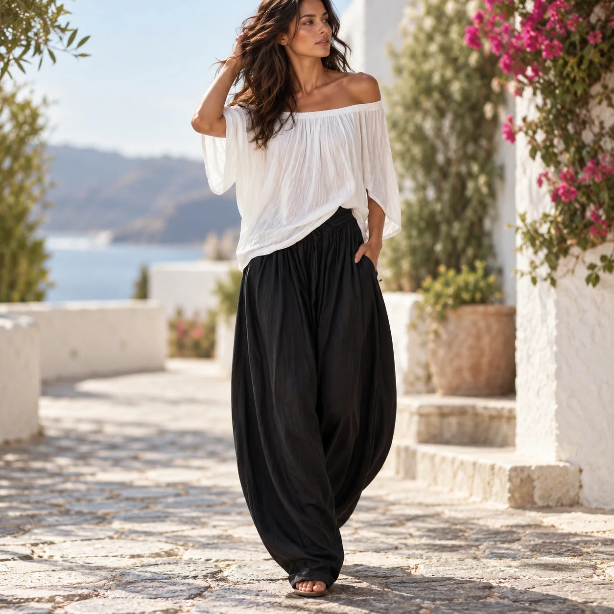 Loose Fit Set Casual Full Length Edgy Street with Off Shoulder Neckline Regular Length Spring Autumn Streetwear Summer Set Women