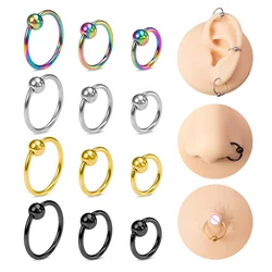 3PCS 16G Surgical Steel Ear Septum Piercing Nose Ring Ball BCR Piercings CBR Helix Tragus Labret Rings Piercings Body Jewelry