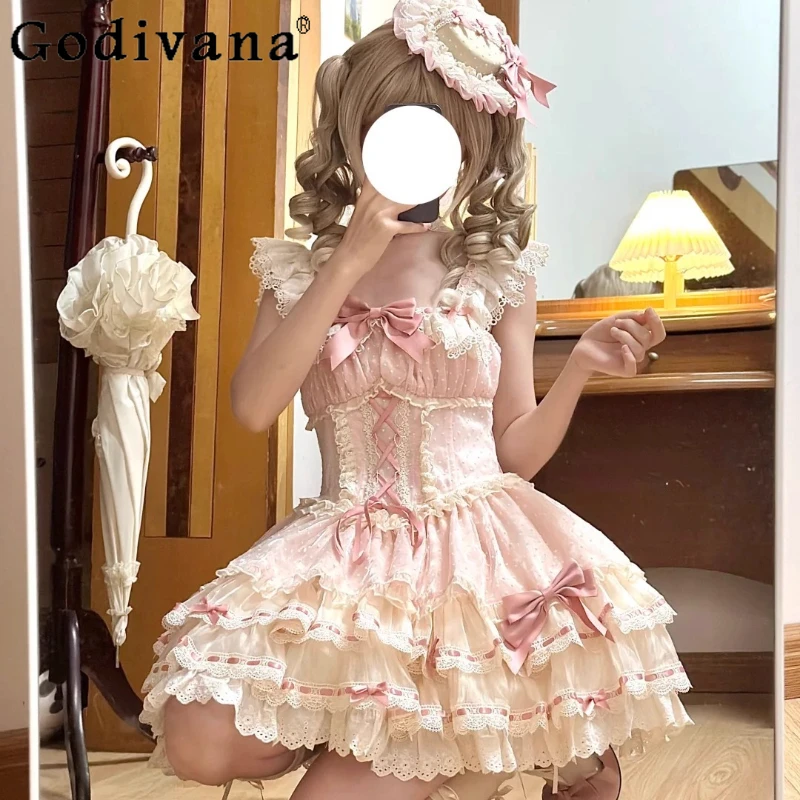 لوليتا الباليه نمط JSK فستان بحزام للنساء الجنية الأميرة فستان حفلة عيد ميلاد الإناث الكبار التخسيس فستان قصير الحلو #1