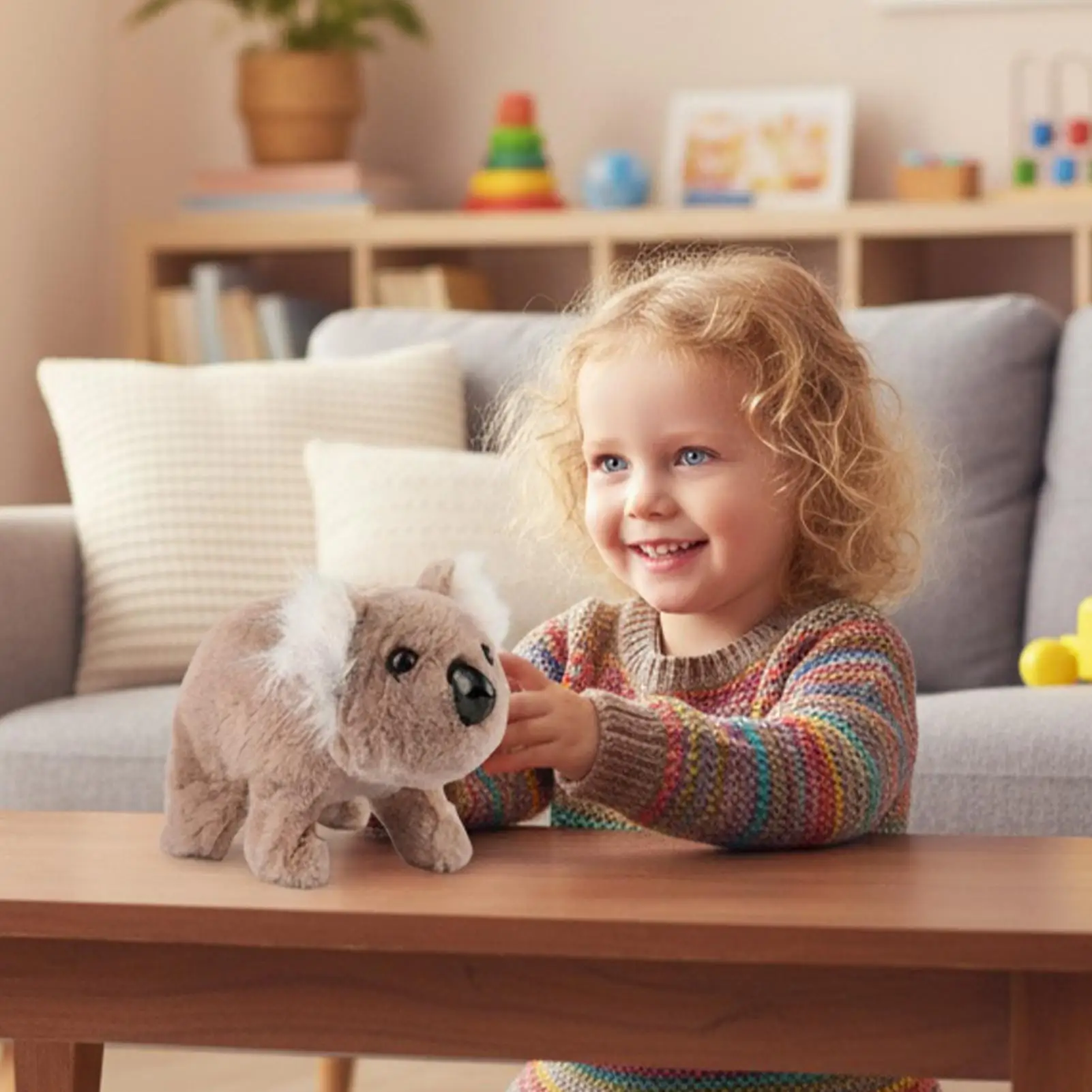 Electric Walking Koala Realistic Soothing Walking Hopping Electric Plush Koala For Children Boys Preschoolers Teens Living Room