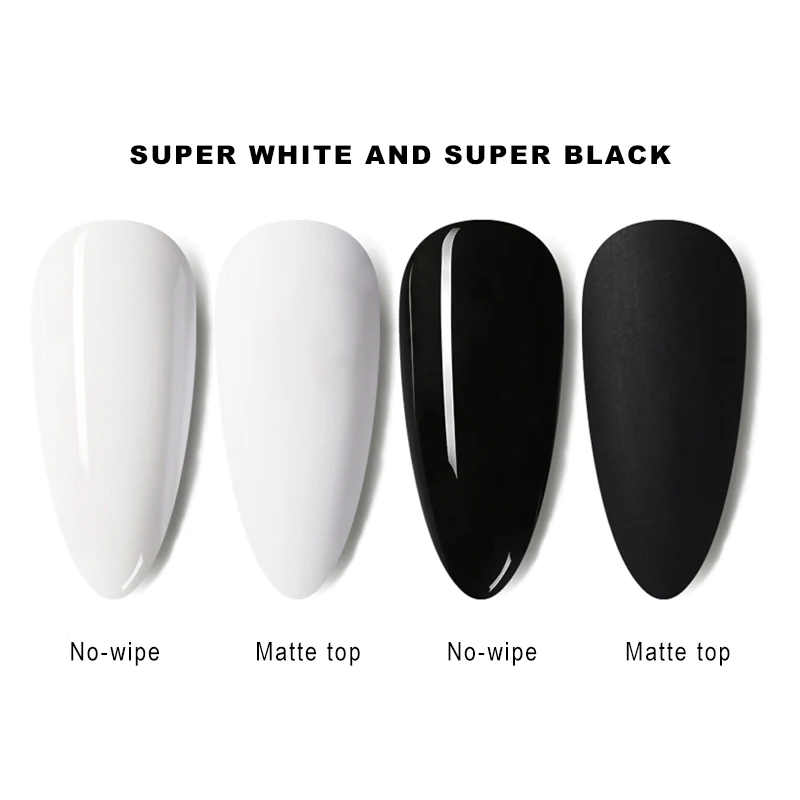 Super White Gel Nail Polish 15ml Semi-permanent Super Black Varnishes uv led Basis Colors Gel Polish Manicure Classic Gellac