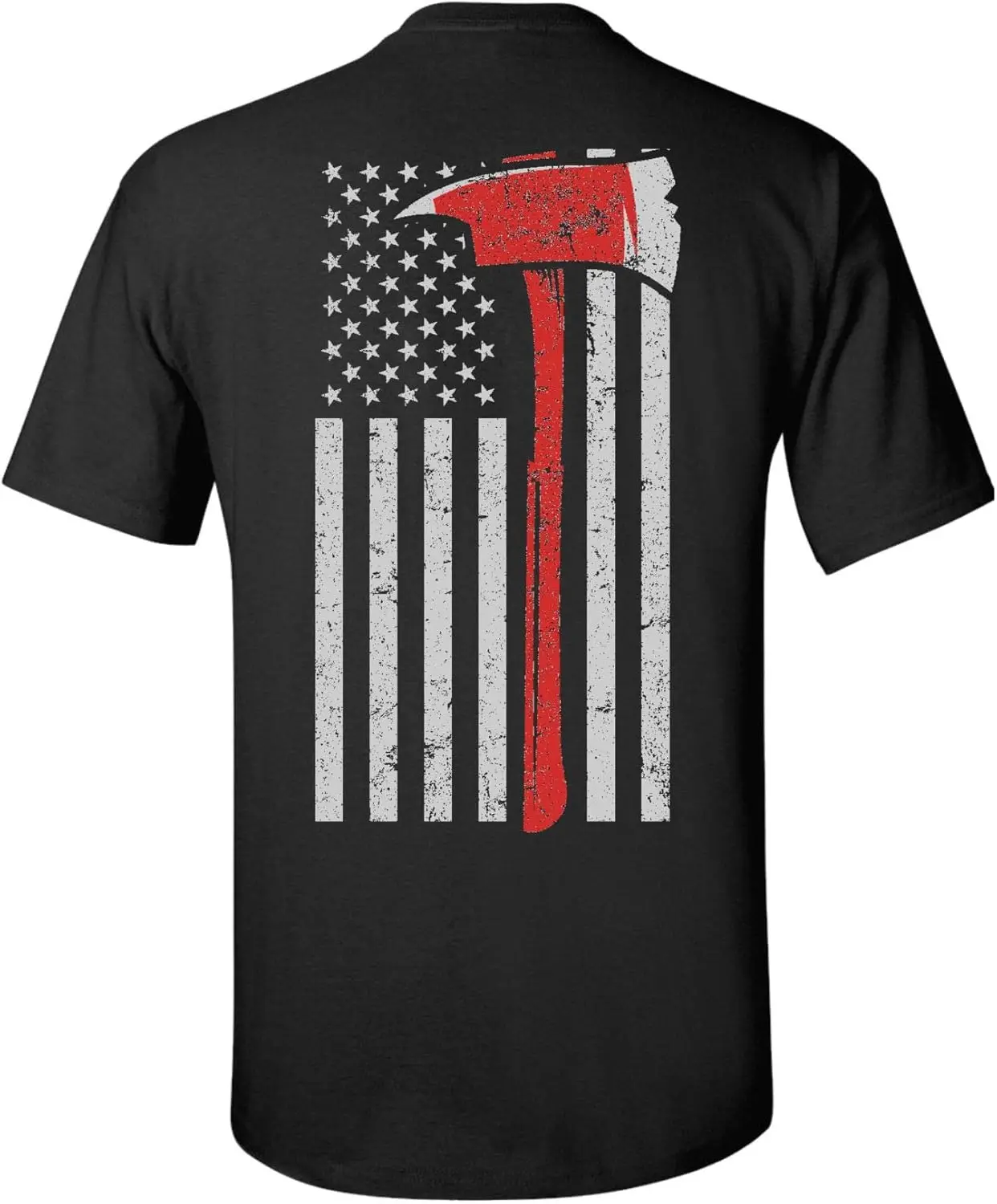 Patriot Apparel Thin Red Line Fire Firefighter T-Shirt Axe 2