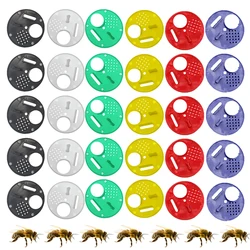 30PCS Plastic Round Hive Entrance Discs 68mm Attach To Nuc Or Hive Boxes Swarm Boxes Ventilator Rotate With Center Screw Hole
