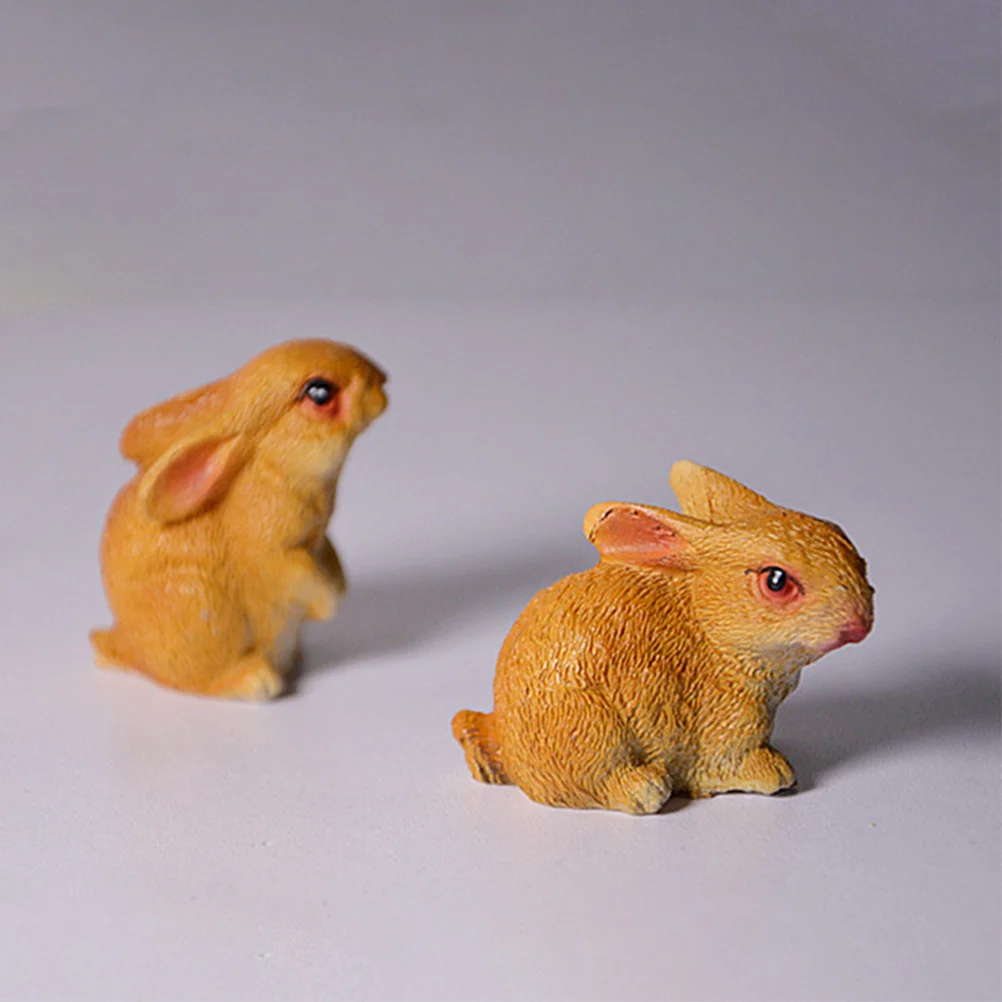 

4Pcs Resin Bunny Sculptures Whimsical Mini Rabbit Decorations DIY Bonsai Countertop Garden Ornaments Easter Table Decor