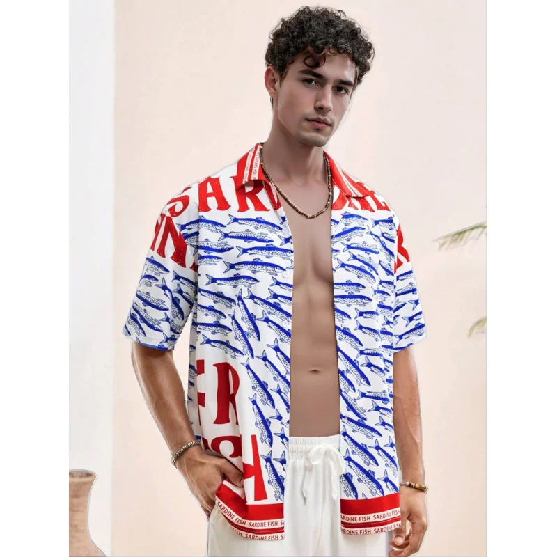 

Summer Top Sales Aliexpress Y2k Clothes for Man Men Shirt Short Sleeve Men's Social Shirt Oversized T-shirt Hawaiian Shirts Man