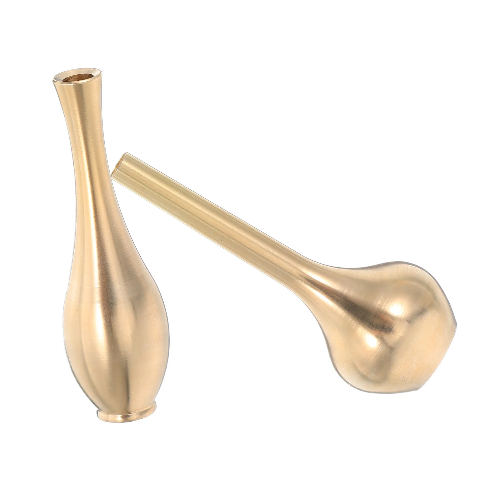 

2Pcs Tiny Brass Vase Set for Dollhouse Miniature Decor Compact Vintage Style Vase for Home Office Study Space Enhancement