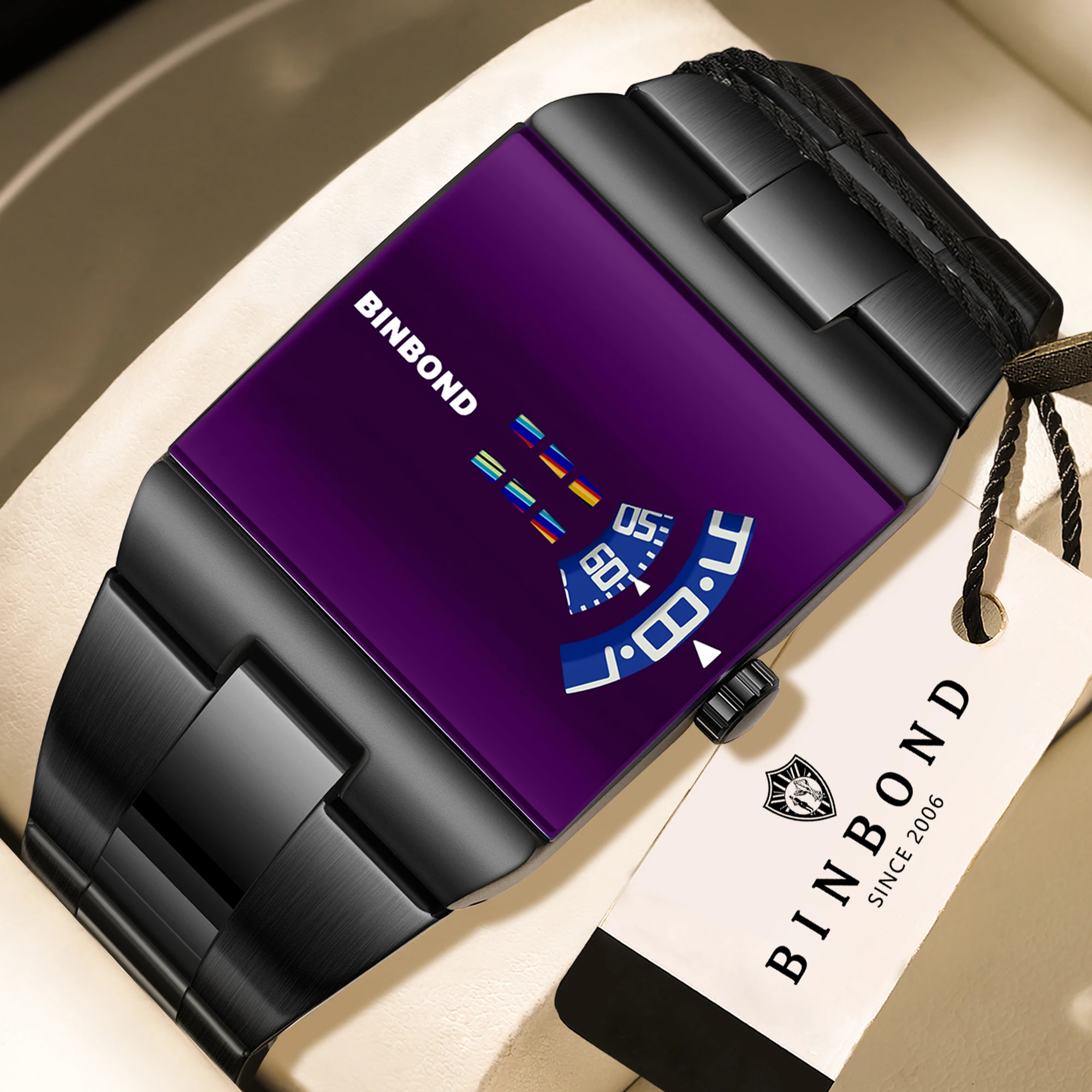 BINBOND Luxury Reloj Hombre Waterproof Men's Watch Quartz Watches For Men Stainless Steel Wristwatches Relojios Masculino