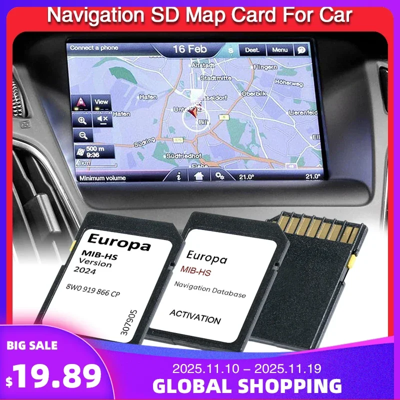 

Sat Nav Update Latest 2024 Europe UK Maps 8W0919866CP SD GPS Card for Audi A S RS Q SQ RSQ 2015-2020 Car MIB-HS Navigation