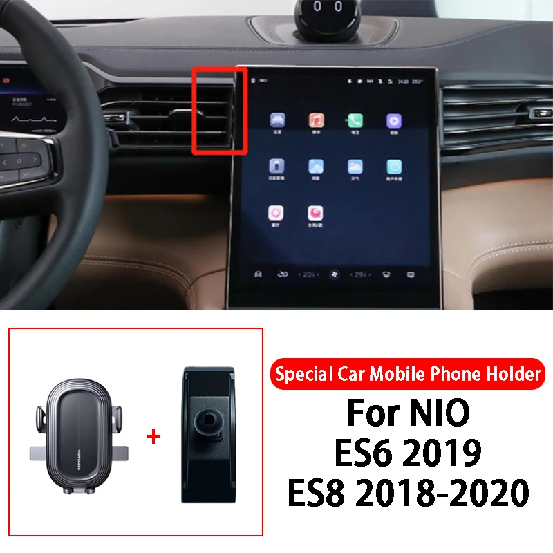 Suporte especial do telefone móvel do carro montagens de ventilação de ar suporte de navegação por gravidade gps para nio es6 es8 2018-2020