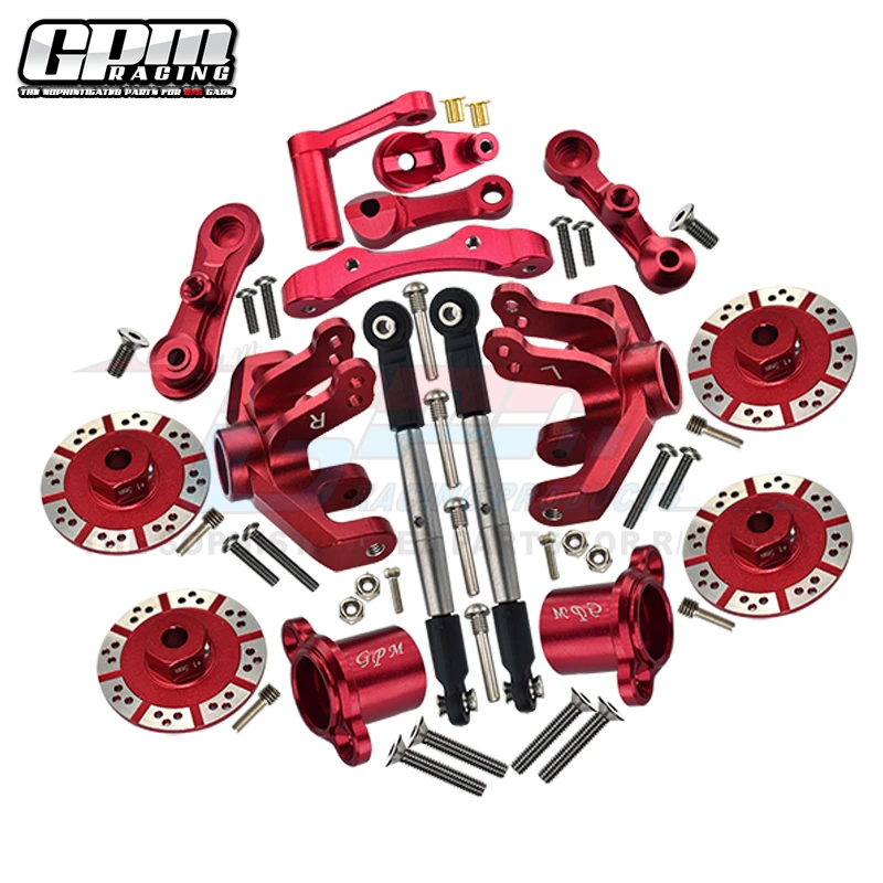 GPM Combinazione sterzo a tazza anteriore e posteriore in alluminio Codice fisso Kit RC Parti Combo Aggiornamento per LOSI 1/10 BAJA REY
