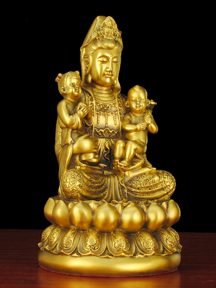 Home offerings of Buddha statues Avalokitesvara Bodhisattva statue of sending children metal Household deity ornaments