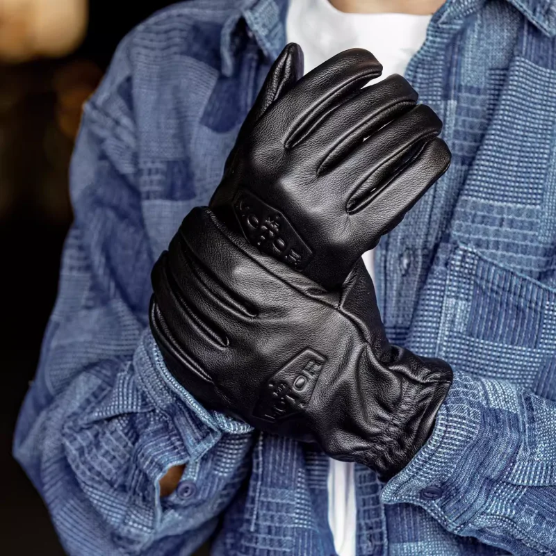 Vintage Cowhide Leather Heavy Work Gloves for Men & Women Frosted Anti-Slip Wear-Resistant Touchsceen Guantes Moto Luvas