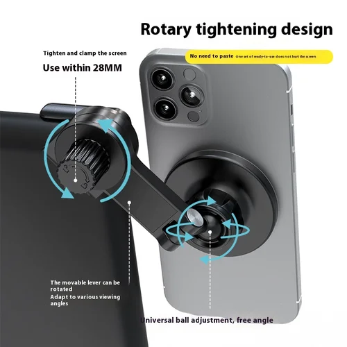 Imagen 2 del producto Soporte magnético para pantalla de coche Tesla Model 3/Y NIO BYD, accesorios magnéticos MagSafe, soporte magnético oculto giratorio para iPhone 16, 15, 14, 13
