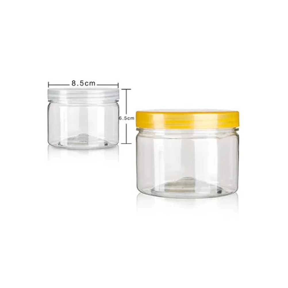 5Pcs Food Storage Jars Set of 8 85x6x65cm Bpa-Free Pet Plastic Clear Containers with Screw-on Lids for DIY Clay Ingredients