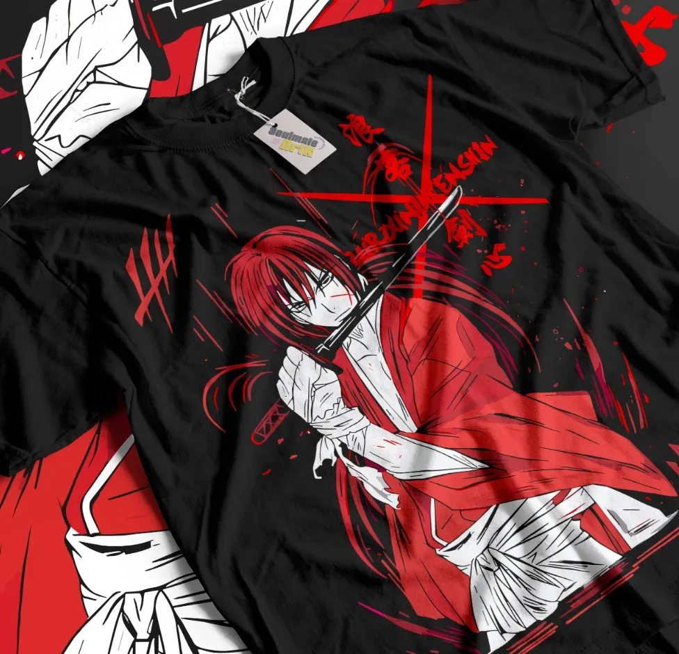 Rurouni Kenshin T-Shirt Samurai Anime Himura Sagara Yukishiro Sweater Soft Tee