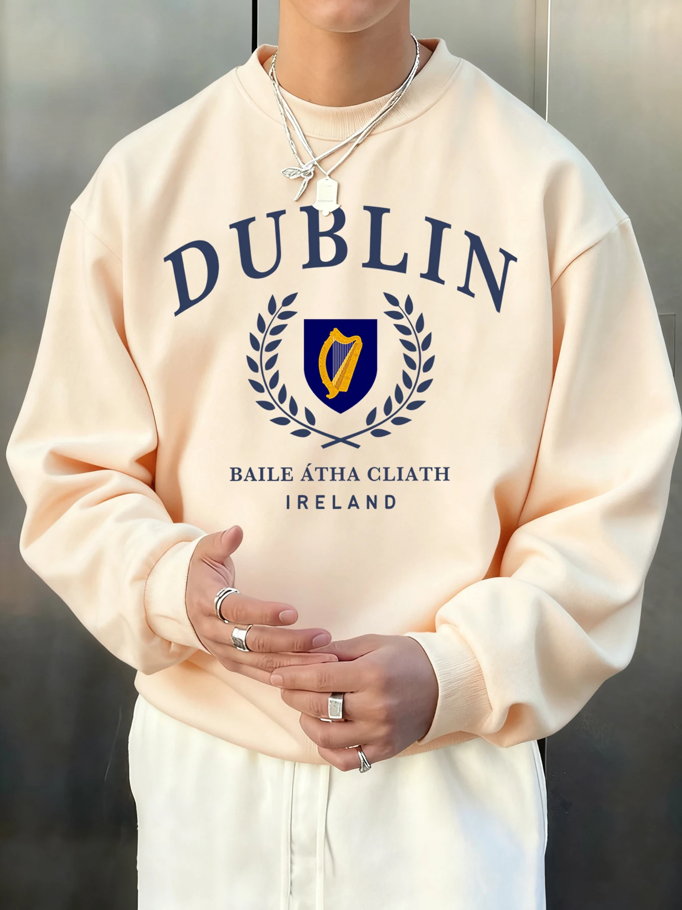 Dublin Irland Brief Muster Herbst Männer Pullover Mode Crewneck Sweatshirt Hip Hop Kleidung Fleece Casual Sweatshirts Unisex