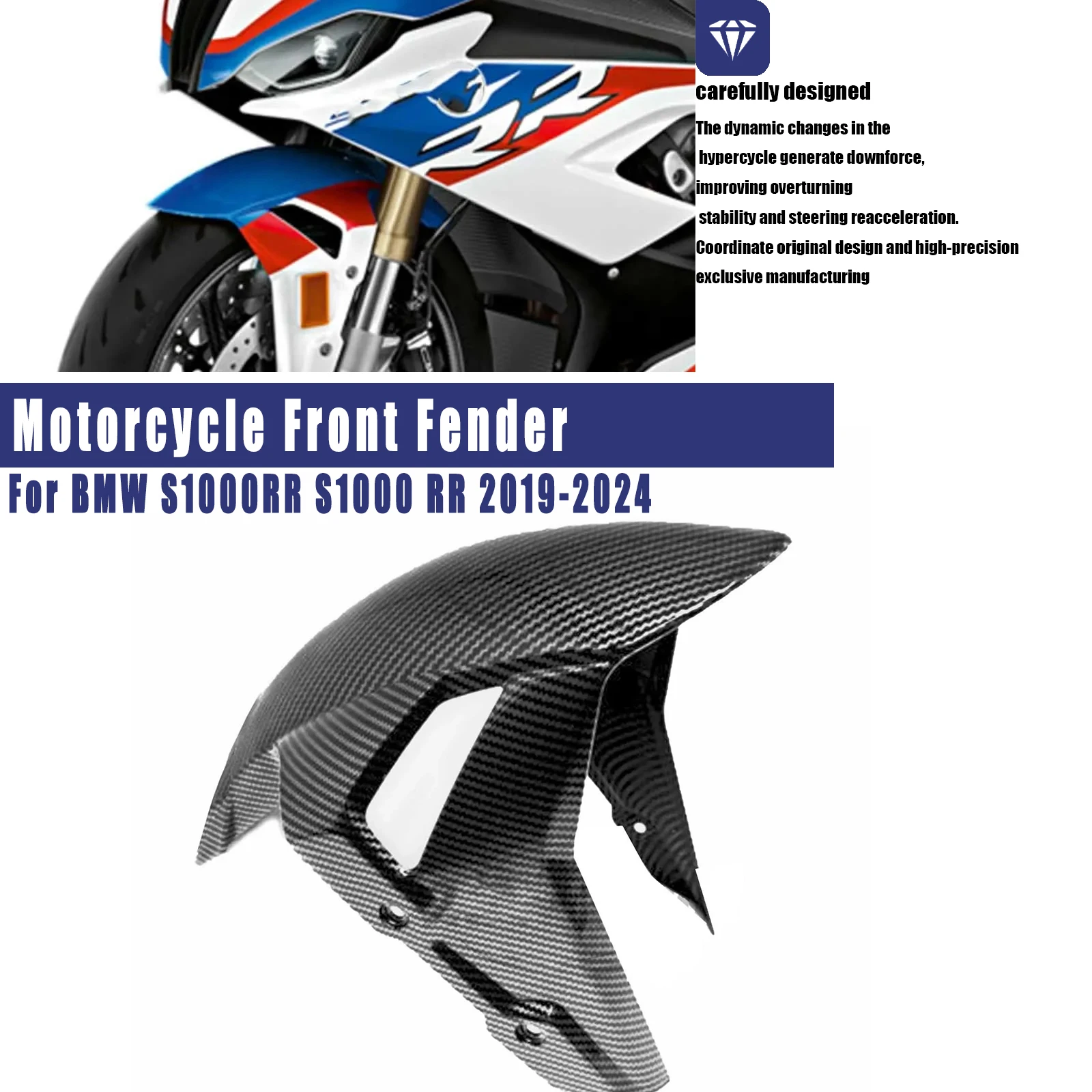 

Motorcycle Accessories Front Wheel Hugger Fender Mudguard Fit For BMW S1000RR S1000 RR 2019-2024 Splash Guard Fairing Cover