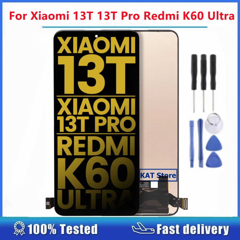 OLED For Xiaomi 13T | 13T Pro | Redmi K60 Ultra LCD Display Touch Digitizer Screen Full Assembly Replacement