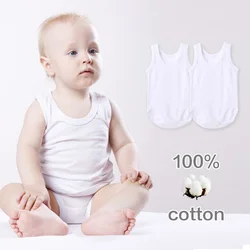 2/3/5pcs Newborn Baby Bodysuit  Unisex Baby Boy Girl Summer Clothes Sleeveless Jumpsuit Outfit Bebes Cotton White Vest Overall