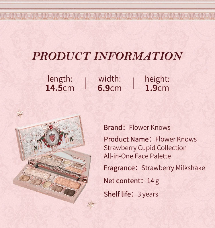 Flower Knows Strawberry Cupid Collection Make-up Palette 14g pink Blush/Highlighter