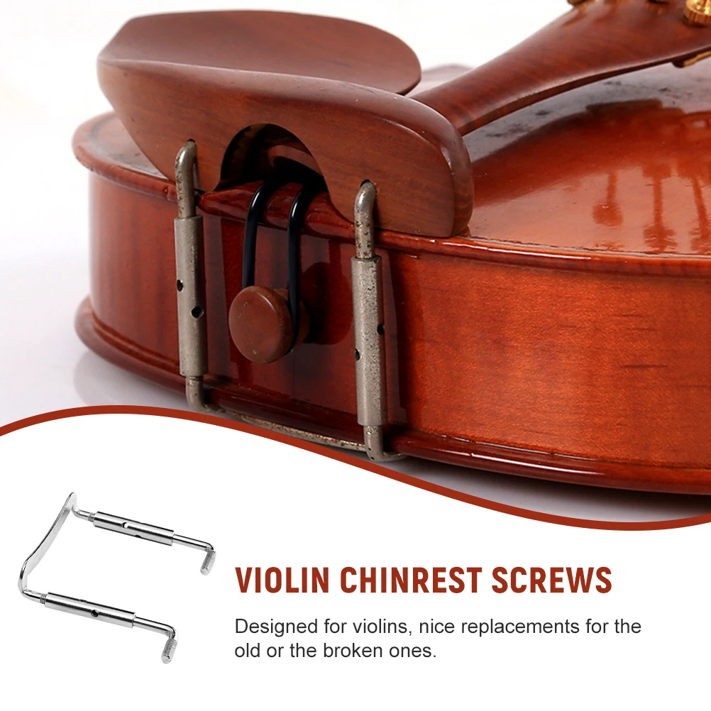 

2pcs Metal Violin Chinrest Screws Durable Rustproof Smooth Replacement Parts Accessories for Violin Enthusiasts Long Life Easy
