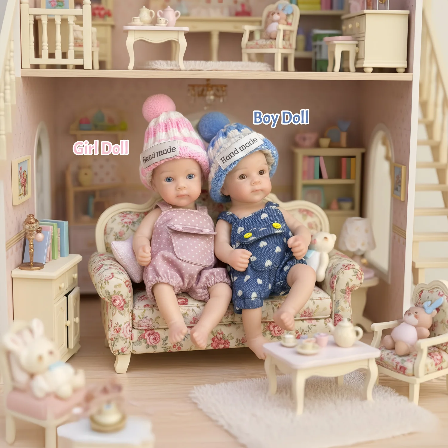 6Inch Mini Plam Silicone Girl Doll Bettie With 2 Cute Outfits Look Already Painted Very Soft Reborn Baby Doll For Kids' Gift