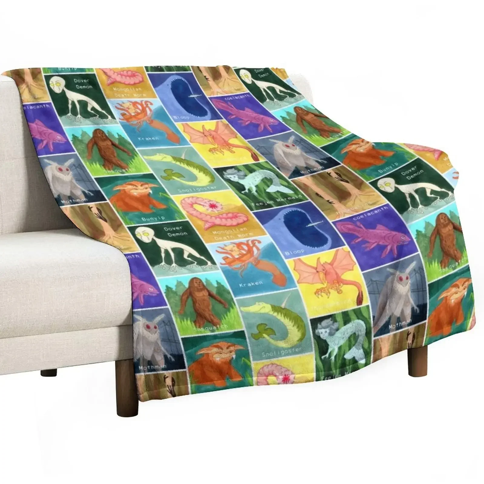 

Creepy Cute Cryptids Throw Blanket for babies Bed covers Blankets