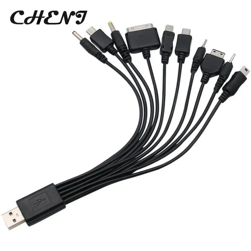 Multi Pin Cable Charger USB Adapter Cable Data Wire Cord 10 in 1 Multifunction USB Data Transfer Cable Universal