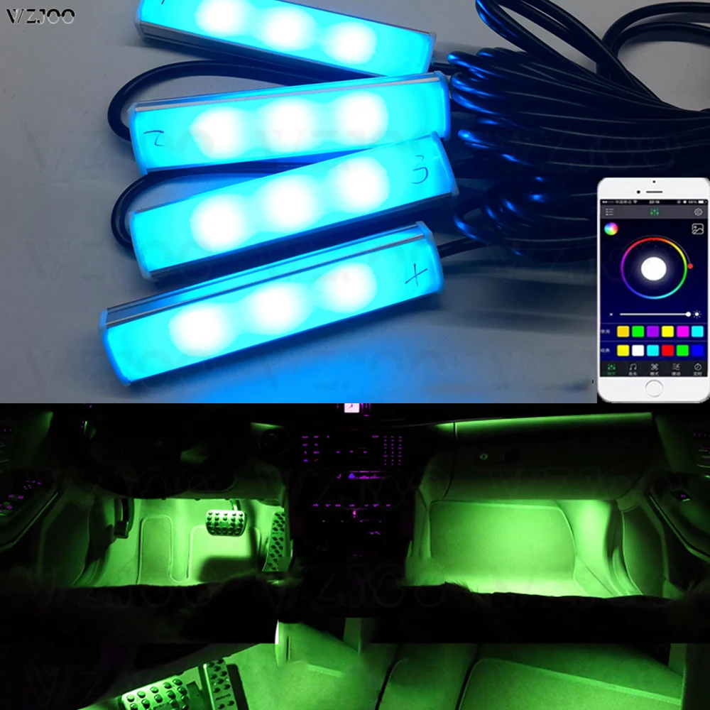 

Car Interior Ambient lamp foot Lightings App Control Auto indoor footlamp Decorative Ambient Atmosphere Lamp