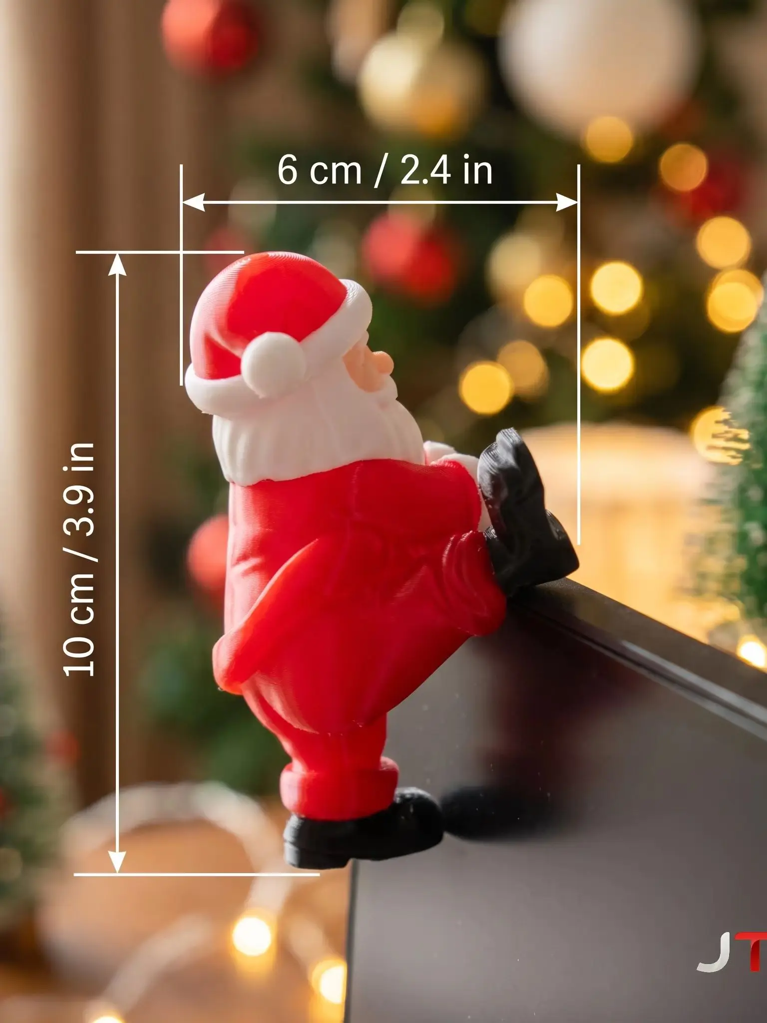 Christmas Santa Claus Monitor Figurine Cute Santa Statue For Computer Screen Edge Decor Desktop Ornament Holiday Home Decor Chri