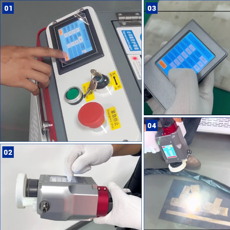 Continuous Laser Cleaning Machine Remove Rust Paint Surface Metal Raycus JPT MAX Mini Fiber Laser Cleaning Welding Machine