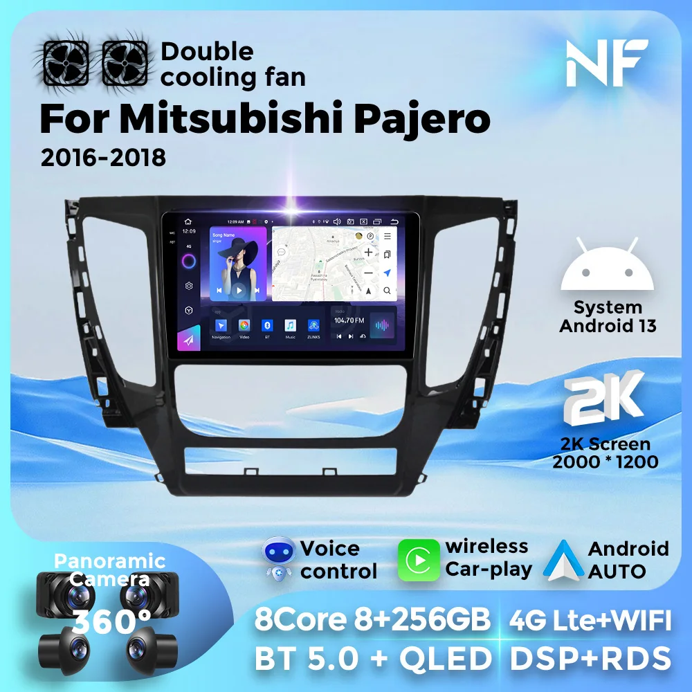 Android 13 Carplay Car Stereo Radio For Mitsubishi Pajero Sport 3 L200 5 Triton 3 2015 2016 2017 2018 2019 Multimedia Player GPS