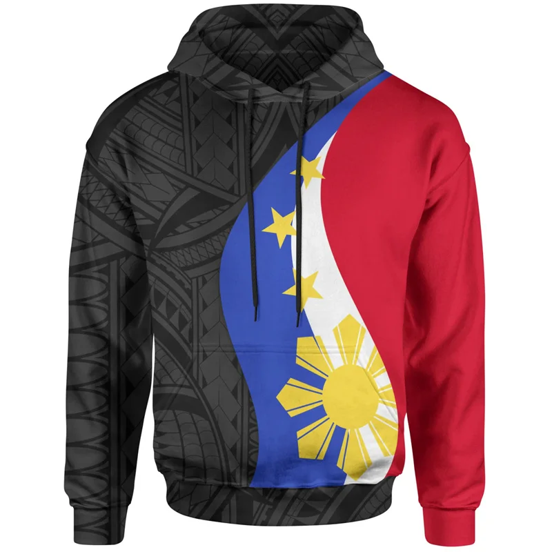 3D Philippines Filipinos Polynesian Tattoo Lapu Sun Tribal Printed Hoodies For Men Kid Fashion Hooded Hoody Cool Pullovers