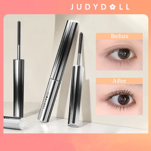 Máscara de pestañas Judydoll, máscara de fibra de seda resistente al agua, extensiones de pestañas rizadas largas negras, cosméticos de maquillaje de ojos sexys