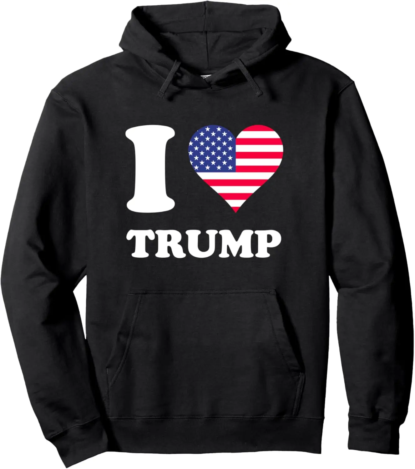 USA Flags Heart I Love Trump Pullover Hoodie Print Original Design Gifts Hoodie Custom Printed Graphic Sweatshirt Funny Hoodie