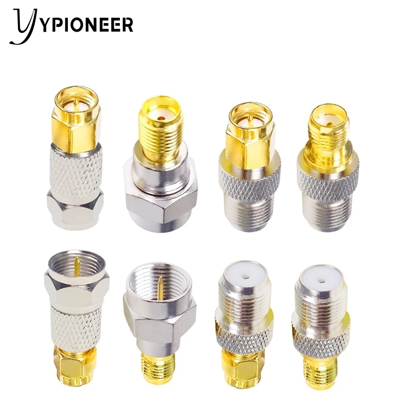 YPioneer C20124-127 النحاس النقي F نوع الذكور الإناث إلى SMA الذكور موصل سالب RF محوري اقناع محول مطلية بالذهب